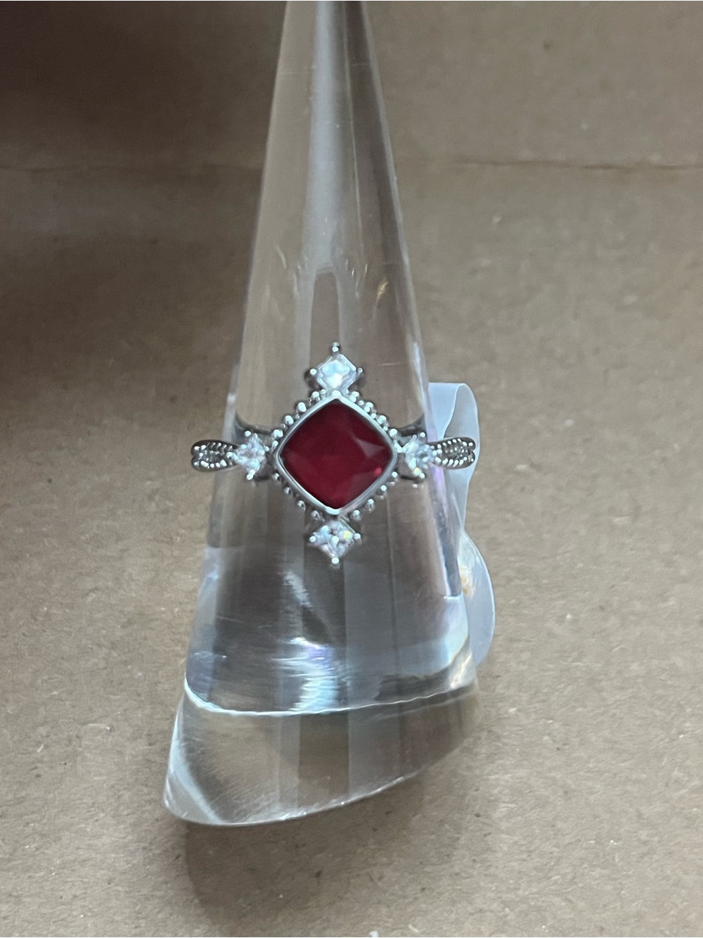 BP Ring - Sparkling Compass - Size 7 - Rhodium Plating